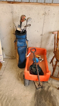 Childs Wagon, Contents and Golf Clubs