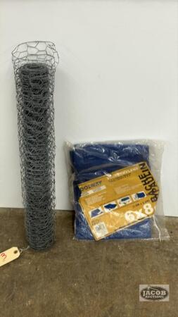 6FTX8FT TARP AND PARTIAL ROLE OF 24IN CHICKEN WIRE