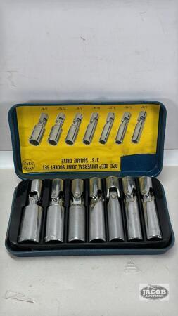 7 PIECE 3/8 DRIVE SAE WOBBLE JOINT SOCKETS