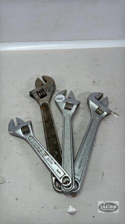 (4) ADJUSTABLE WRENCHES