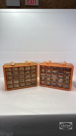(2) 25 DRAWER PLASTIC ORGANIZERS WITH CONTENTS