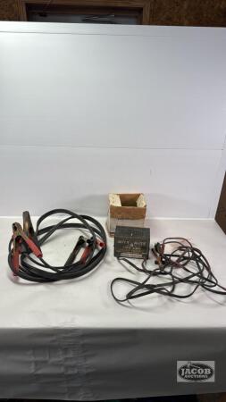 BOOSTER CABLES AND A MIGHTY MITE TRICKLE CHARGER