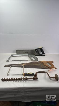 ASSORTED SAW LOT WITH HAND BRACE