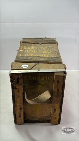 WOODEN AMMUNITION BOX
