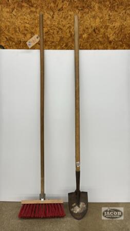 12IN PUSH BROOM WITH NARROW SPADE SHOVEL