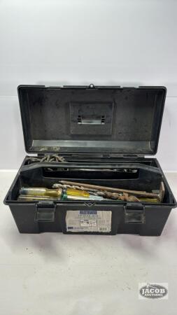 PLASTIC TOOL BOX WITH CONTENTS