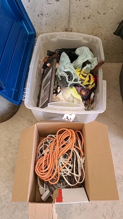 Lot of Halloween Items and Extension Cords