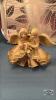 (3) ANGEL FIGURINES AND (2) GLASS CANDLE HOLDERS - 3