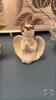 (3) ANGEL FIGURINES AND (2) GLASS CANDLE HOLDERS - 4