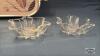(3) ANGEL FIGURINES AND (2) GLASS CANDLE HOLDERS - 6