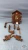 WOODEN CUCKOO CLOCK W/ WEIGHTS AND PENDULUM