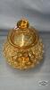 AMBER HOBNAIL DISH WITH LID - 2