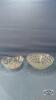 (2) GLASS BOWLS LARGEST IS 10.5IN WIDE X 4IN TALL