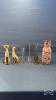 (4) VASES AND (2) CAT FIGURINES