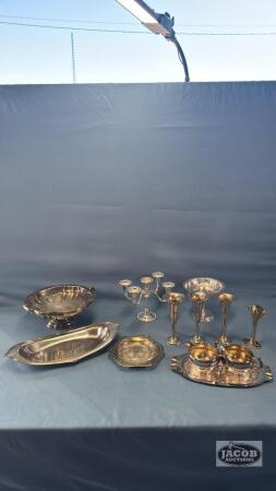 SILVER PLATE AND HAMMERED ALUMINUM LOT