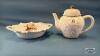 TEA POT AND AN 11IN FLOWERED BOWL - 2