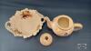TEA POT AND AN 11IN FLOWERED BOWL - 3