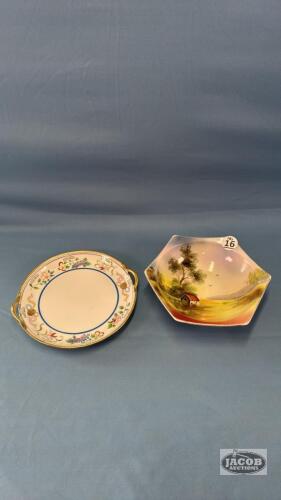 NORITAKE 6.5IN BOWL AND A NIPPON 7IN PLATE