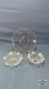 10IN GLASS PLATE AND (2) GLASS BOWLS