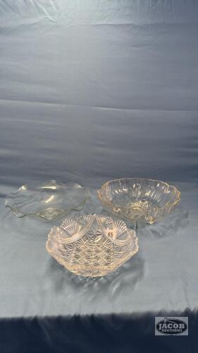 (3) GLASS BOWLS