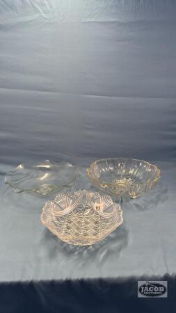 (3) GLASS BOWLS