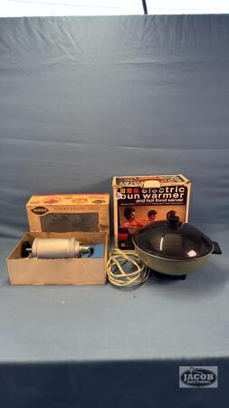 COOKY-PASTRY PRESS AND ELECTRIC BUN WARMER
