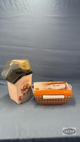 SUNBEAM POPCORN MAKER AND A SCRAP TRAP