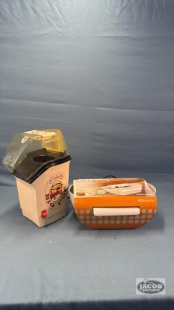 SUNBEAM POPCORN MAKER AND A SCRAP TRAP