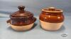 (2) BEAN POTS WITH LIDS - 4