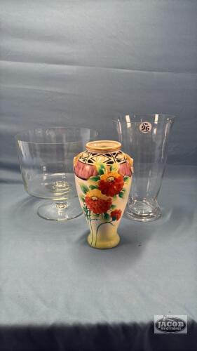 (2) VASES WITH A LARGE TRIFAL BOWL