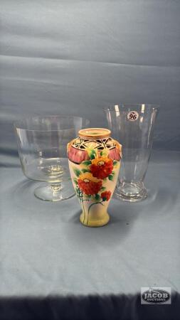 (2) VASES WITH A LARGE TRIFAL BOWL