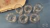 (6) GLASSES AND PITCHER WITH UNMATCHED FLORAL TRAY - 6