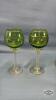 GREEN DECANTER WITH (5) MATCHING STEMED GLASSES - 2