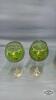 GREEN DECANTER WITH (5) MATCHING STEMED GLASSES - 3