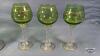 GREEN DECANTER WITH (5) MATCHING STEMED GLASSES - 4