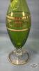 GREEN DECANTER WITH (5) MATCHING STEMED GLASSES - 7