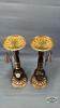 (2) WOOD AND METAL CANDLE HOLDERS WITH SNUFFERS - 2