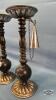 (2) WOOD AND METAL CANDLE HOLDERS WITH SNUFFERS - 3