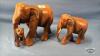 2 CARVED WOODEN ELEPHANTS - 2