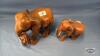 2 CARVED WOODEN ELEPHANTS - 3