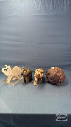 4 ASSORTED ELEPHANTS