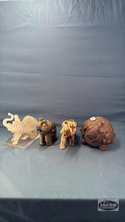 4 ASSORTED ELEPHANTS
