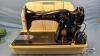 OLDER SINGER SEWING MACHINE IN PLASTIC CASE - 2