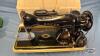 OLDER SINGER SEWING MACHINE IN PLASTIC CASE - 3
