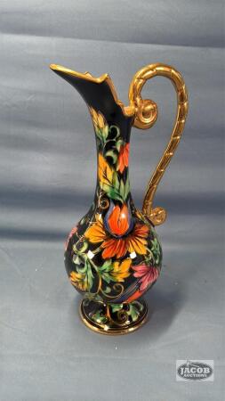 HAND PAINTED 13IN TALL DECORATIVE URN