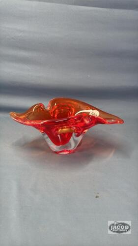 ART GLASS 11IN LONG BOWL