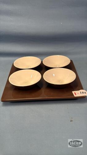 CERAMIC TRAY WITH 4 4IN BOWLS