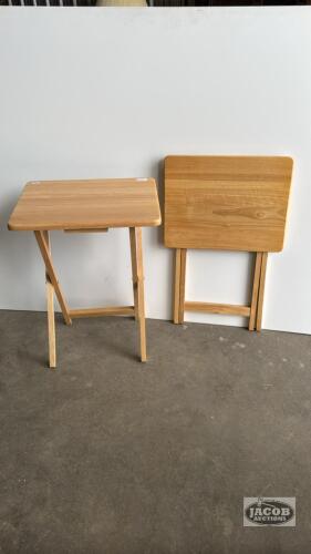 2 FOLDING WOODEN SNACK TABLES