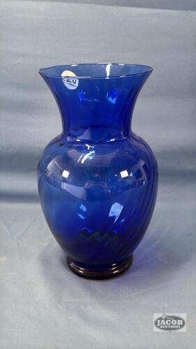 COBALT BLUE 11IN TALL VASE