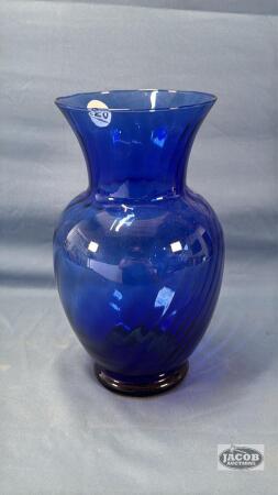 COBALT BLUE 11IN TALL VASE
